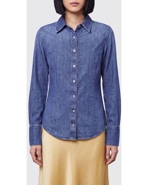 7 For All Mankind Slim Fit 100% Cotton Shirt With Classic Collar - Blue