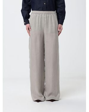 Emporio Armani Wide Lyocell Trousers - Grey