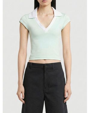 Courreges CourrÈ Ges Cotton Polo Shirt With Logo - Blue