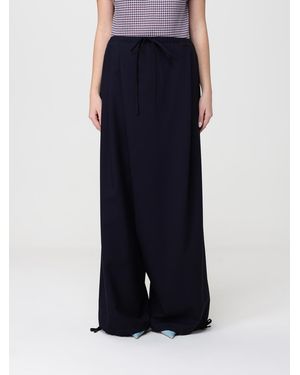 Marni Wool Wide-Leg Trousers - Blue