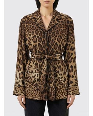 Dolce & Gabbana Dolce &Amp Gabbana Animal Print Silk Shirt - Brown
