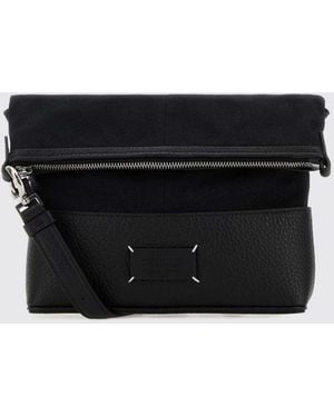 Maison Margiela Cotton And Synthetic Leather Shoulder Bag - Black