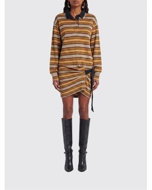 Isabel Marant Striped Cotton Polo Dress - Natural