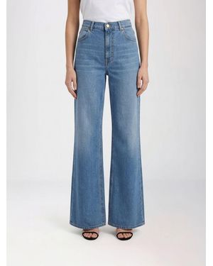 Fay Cotton Blend Denim Flared Jeans - Blue
