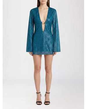 Oséree Minivestido De Lúrex - Azul