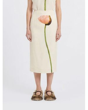 Simone Rocha Printed Pencil Skirt - Natural
