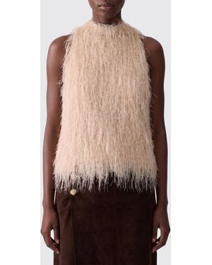 Liu Jo Slim Fit Off-The-Shoulder Evening Top With Feathers - Black
