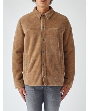 Colmar Single-Breasted Velvet Overshirt With A Classic Collar And Button Closure - Brown