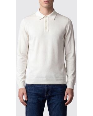 Roberto Collina Polo De Punto De Lana Merina Con 3 Botones - Blanco