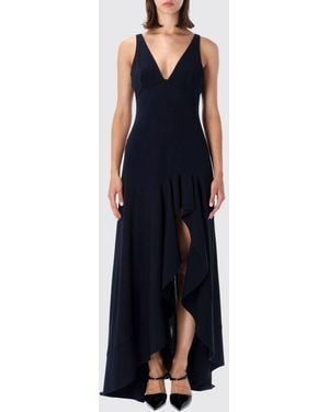 Stella McCartney Long Asymmetric Off-The-Shoulder Evening Gown With Slit - Blue