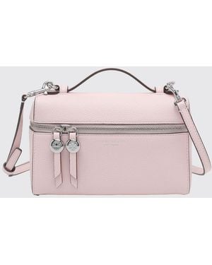 Tory Burch Romy Mini Grained Leather Handbag With Double Zip - Pink