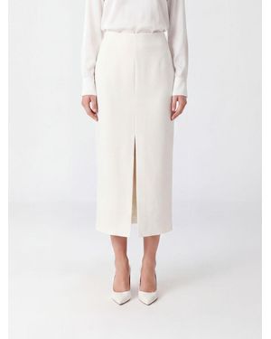 FEDERICA TOSI High-Waisted Midi Pencil Skirt - White
