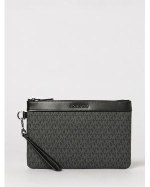 Michael Kors Brooklyn All Over Monogram Coated Cotton Pouch - Gray