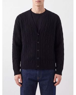 The Row V-Neck Pure Cashmere Cardigan With Button Closure - Blue