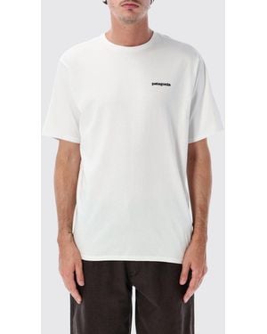 Patagonia Logo Print Recycled Cotton-Blend T-Shirt - White