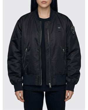 Blauer Nylon Bomber Jacket - Black