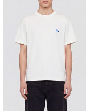 Jil Sander Cotton Crewneck T-Shirt With Contrast Logo On Chest - White