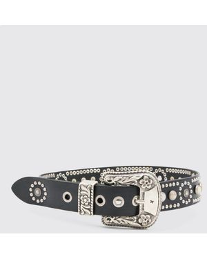 Golden Goose Leather Belt With Studs - White