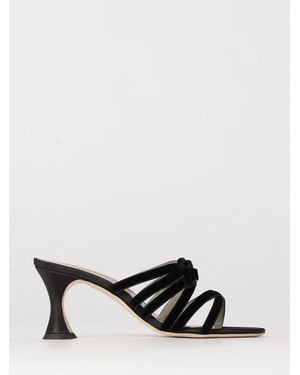 Manolo Blahnik Clementel Satin And Velvet Mules With Bow - White