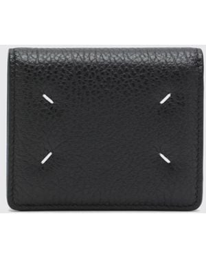 Maison Margiela Grained Leather Bifold Wallet With Four Stitches - White