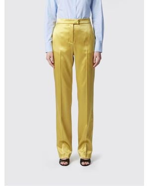 Valentino Stretch Silk Tailored Pants - Yellow