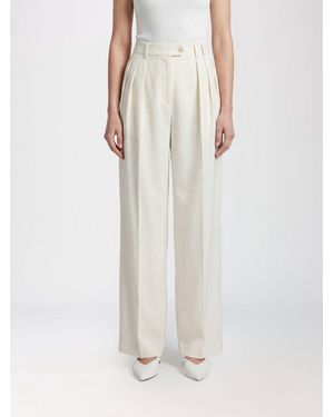 Calvin Klein High-Waisted Merino Wool Palazzo Pants - White