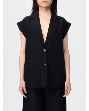 Liu Jo Single-Breasted Viscose Blend Vest - Black