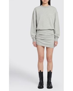 The Attico Cotton Sweatshirt Dress - Grey
