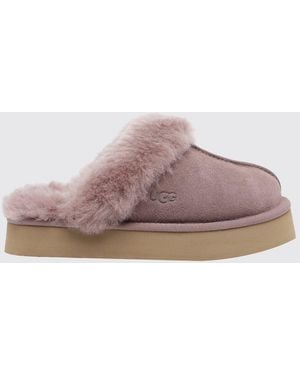 UGG Disquette Suede And Shearling Sabots - Pink
