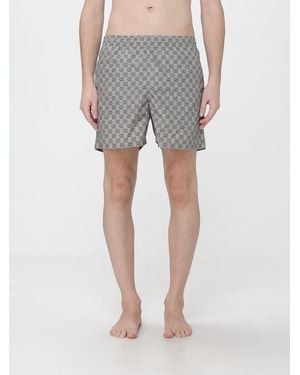 Gucci Bañador Tipo Bóxer Corto De Poliéster Con Motivo De Monograma Gg - Gris