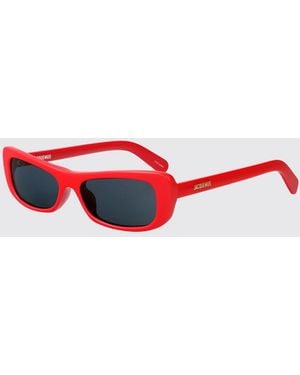 Jacquemus Rectangular Aviator Cat-Eye Acetate Sunglasses - Red