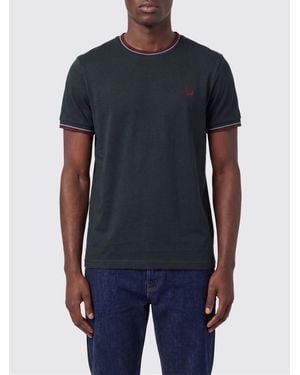 Fred Perry Cotton T-Shirt With Logo - Blue