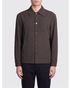 Paolo Pecora Cotton Seersucker Shirt Jacket - Grey