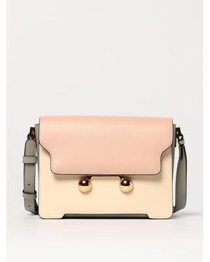 Marni Trunkaroo Mini Leather Shoulder Bag - Natural