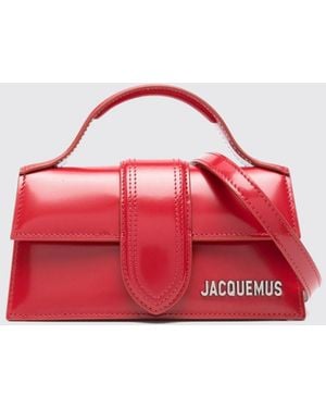 Jacquemus Bambino Calfskin Leather Mini Handbag With Removable Strap - Red
