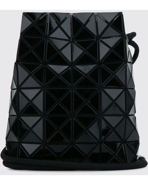 Issey Miyake Mini Bucket Bag With Drawstring Closure And Shoulder Strap - Black