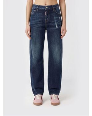 DSquared² Vaqueros Baggy De Denim De Algodón - Azul