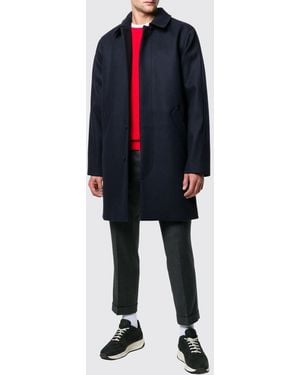 A.P.C. Single-Breasted Knee-Length Coat - Blue