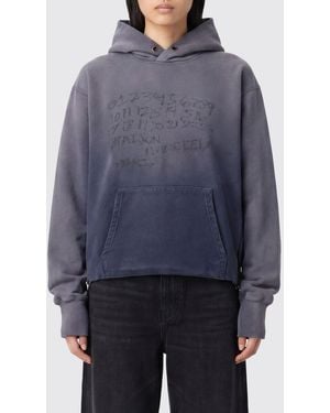 Maison Margiela Logo Cotton Hoodie - Blue