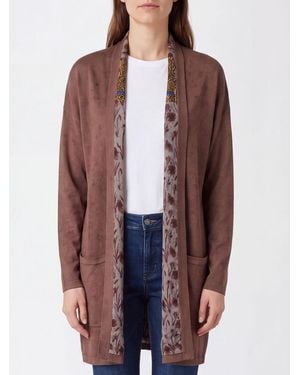 In bed with You Open-Front Pure Wool Cardigan With Contrast Trims - Red