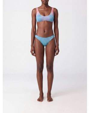Oséree Bicolor Lurex Bikini With U-Neckline And Low-Rise Briefs - Pink