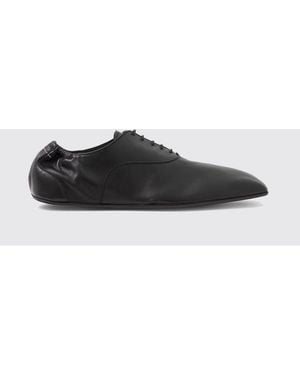MM6 by Maison Margiela Square Toe Lambskin Leather Oxford Shoes - White