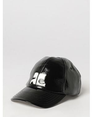 Courreges CourrÈ Ges Gorra De Béisbol De Poliéster Con Visera Y Logo En Contraste - Negro