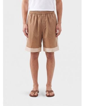 DSquared² Silk Athletic Shorts With Elasticated Waist And Monogram Logo - Natural