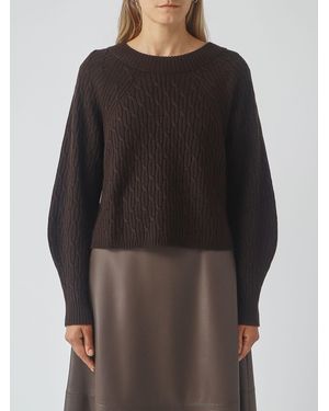 Max Mara Pure Virgin Wool Long-Sleeved Crew-Neck Sweater - Black