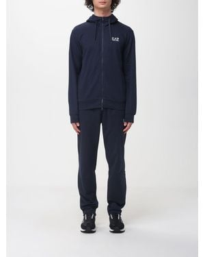 EA7 Cotton Sportswear Set With Logo - Blue