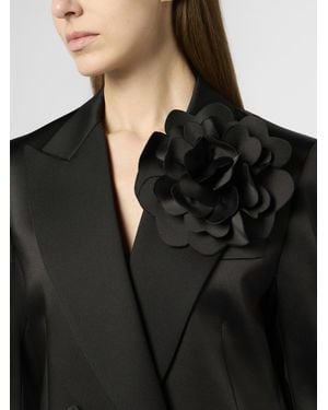 Philipp Plein Blazer A Doppiopetto Con Fiore - Nero