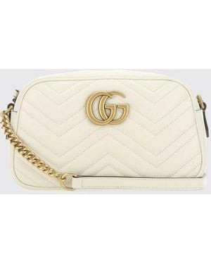 Gucci Bolso De Hombro Gg Marmont En Napa Matelassé Con Motivo De Chevrón - Neutro