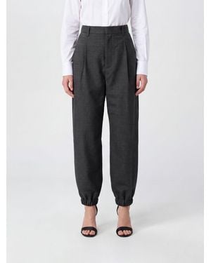 Moschino Pleated High-Waisted Baggy Trousers - Grey