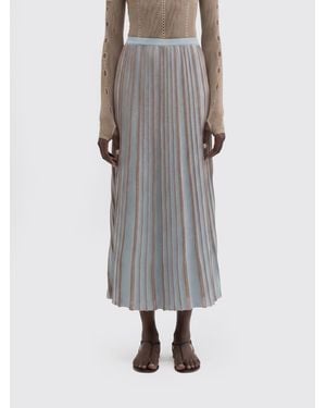 MACCAPANI Pleated Viscose Blend Skirt - Grey